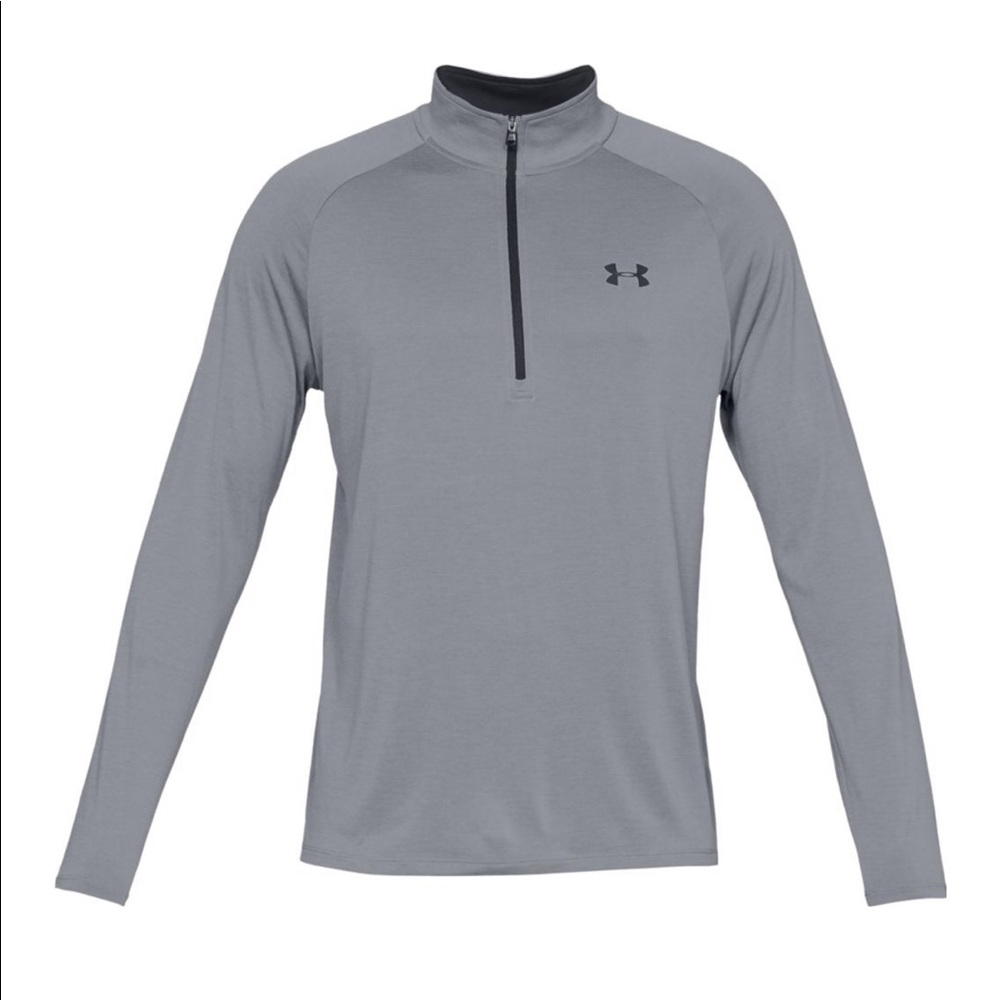 New Under Armour 1/2 Zip Long Sleeve Light Gray - Picture 4 of 7
